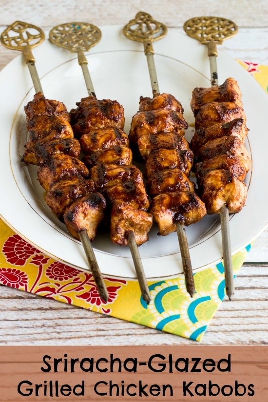 Sriracha-glazed grilled chicken kabobs