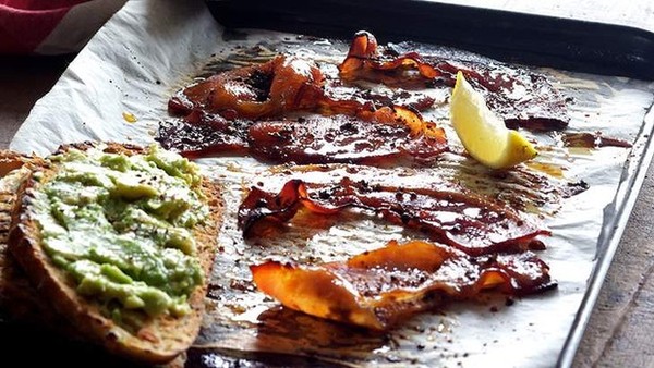 Sriracha maple bacon with avocado toast