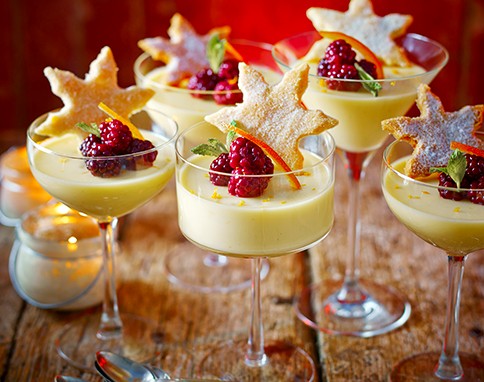 St Clement's posset with starry shortbread