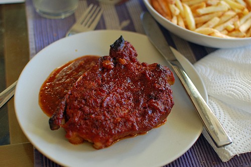St. Louis style barbecue spare rib chops