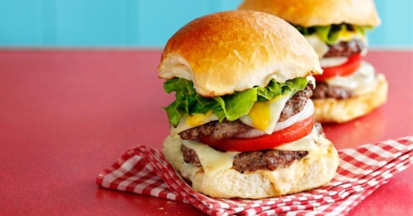 Stacked double cheeseburger