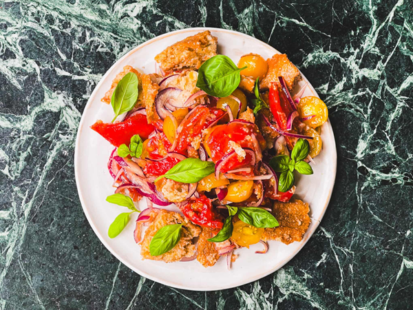 Stale bread panzanella