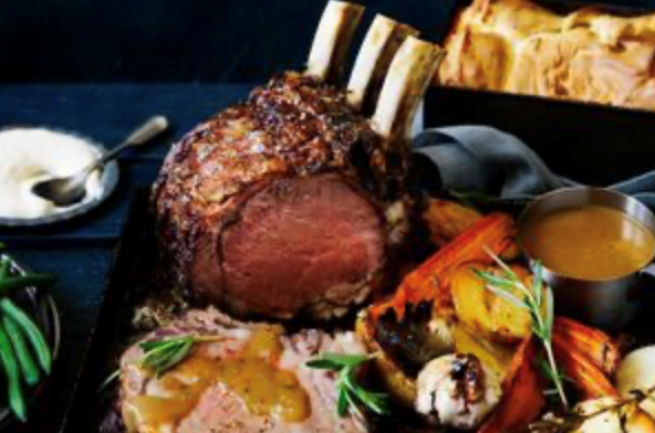 Standing rib roast beef with Nanna's gravy