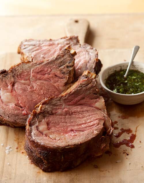 Standing rib roast with jus