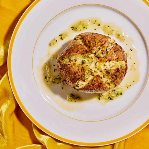 Star-crossed garlic baked potato