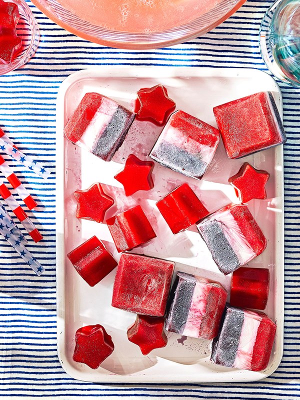 Stars and stripes ice cubes