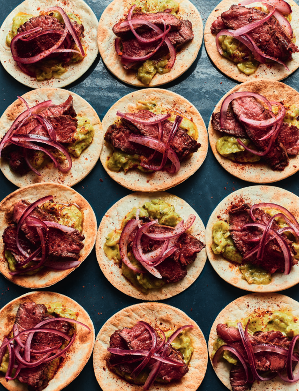Steak & guacamole tacos