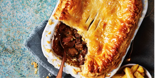 Steak and blue cheese pie