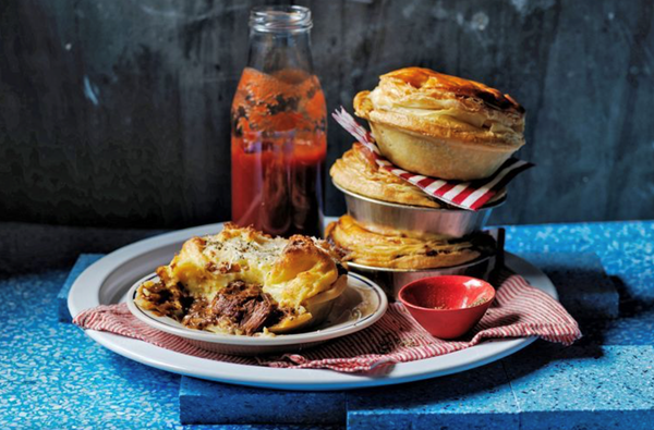Steak and cheesy potato pies