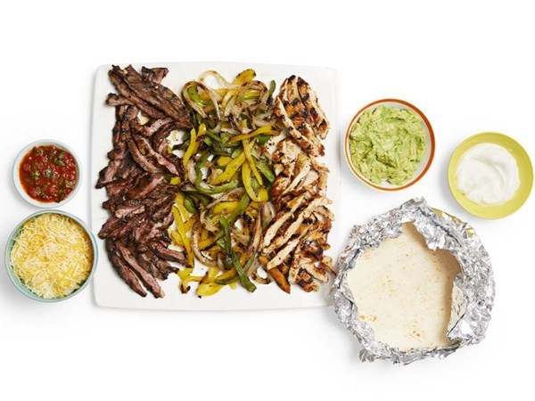 Steak and chicken fajitas 