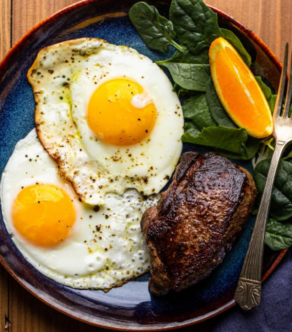 Steak and eggs