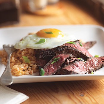 Steak and eggs Korean style