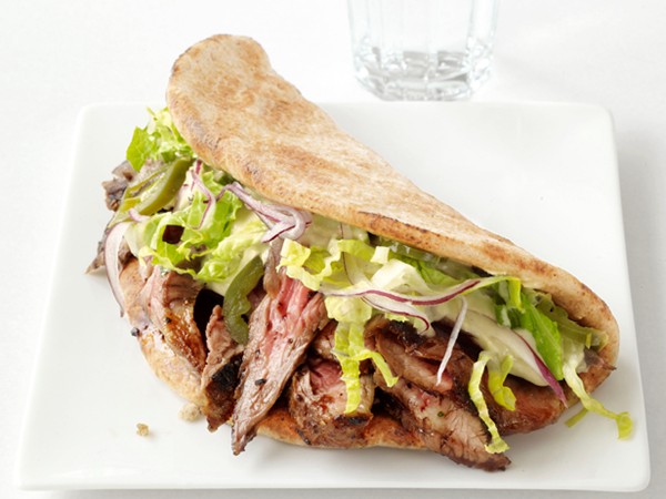 Steak and hummus sandwiches