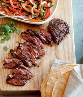 Steak and rajas tacos