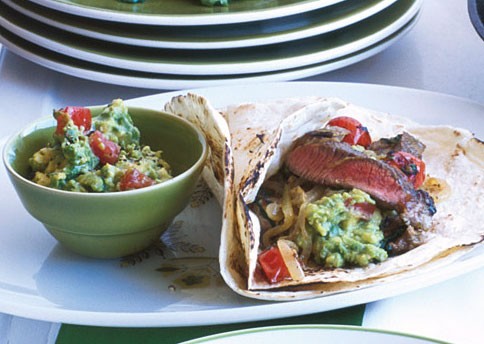 Steak fajitas with fresh lime
