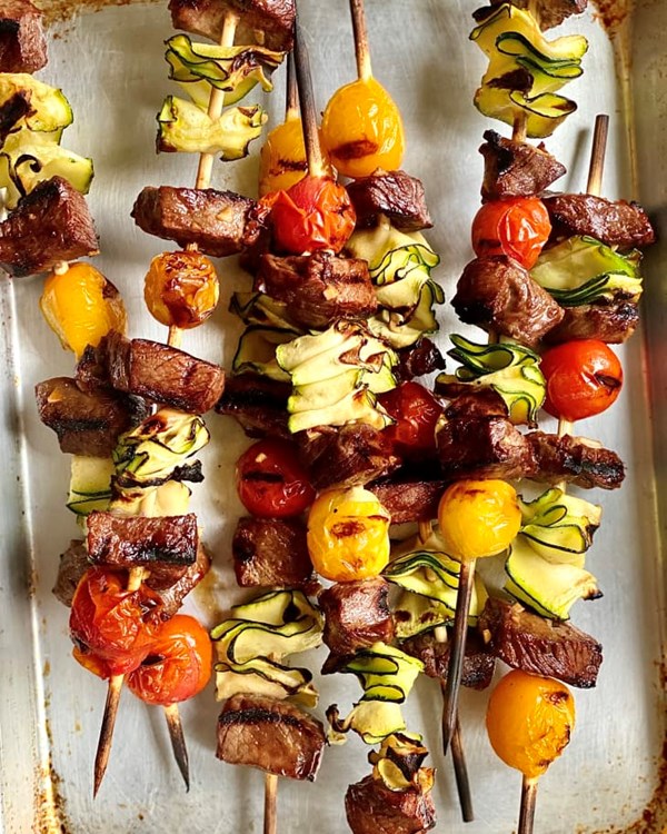Steak kebabs