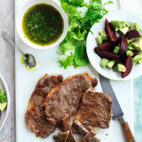 Steak salad with chimichurri dressing