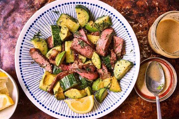 Steak salad with garlic-anchovy vinaigrette