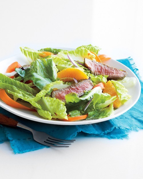 Steak salad with orange-honey dressing