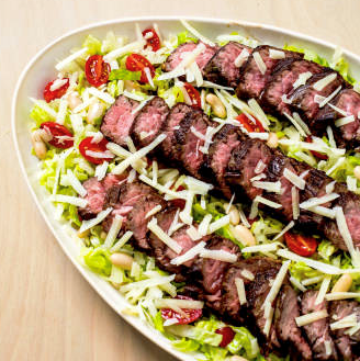 Steak salad with white beans and rosemary vinaigrette