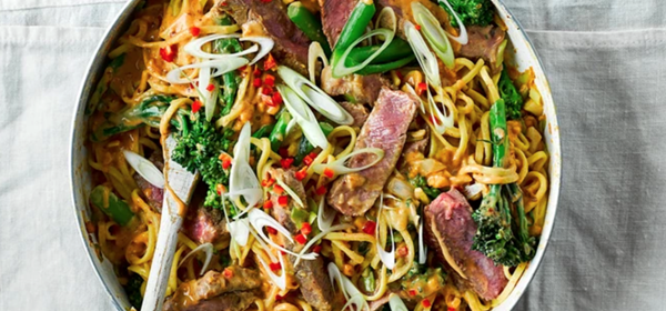Steak satay noodles