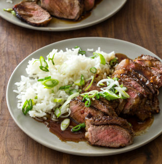Steak teriyaki for two