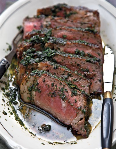 Steak with herb sauce (Bistecca con salsa delle erbe)