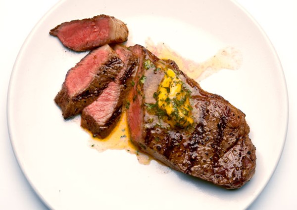 Steak with hot sauce butter