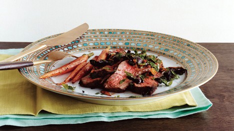 Steak with olives
