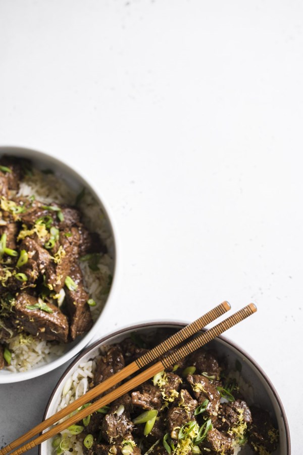 Steak with soy-citrus sauce