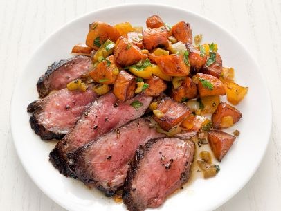 Steak with sweet potato hash
