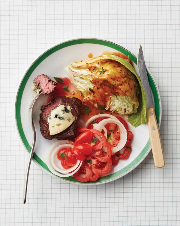 Steakhouse wedge with warm tomato vinaigrette