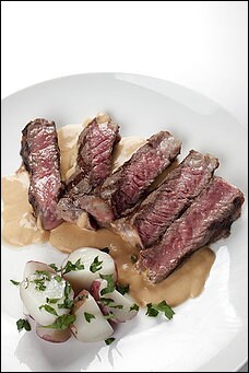 Steaks with chipotle cream sauce