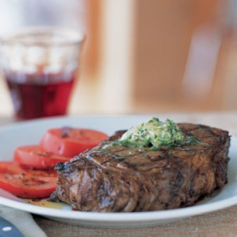 Steaks with herb butter