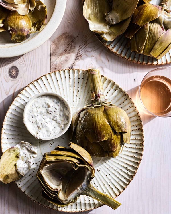 Steamed artichokes