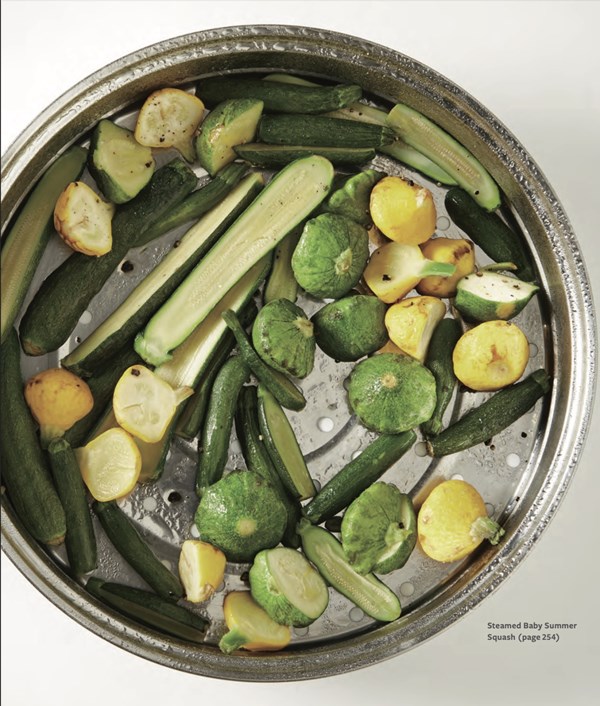 Steamed baby summer squash