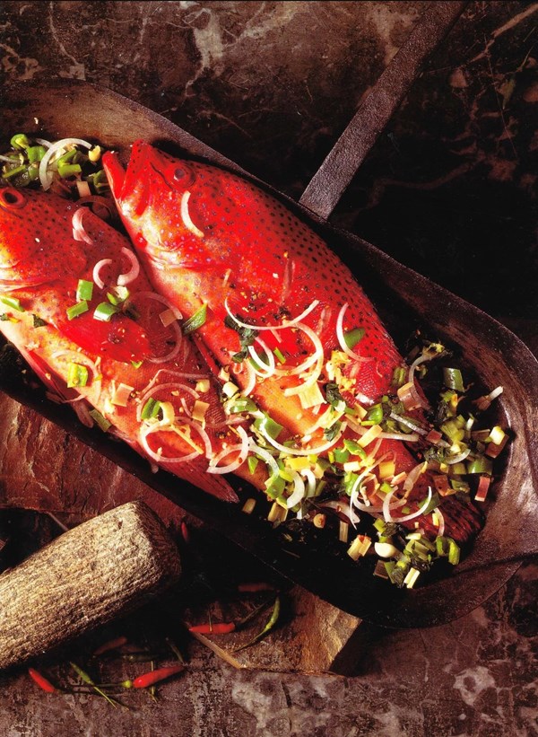 Steamed bass or grouper
