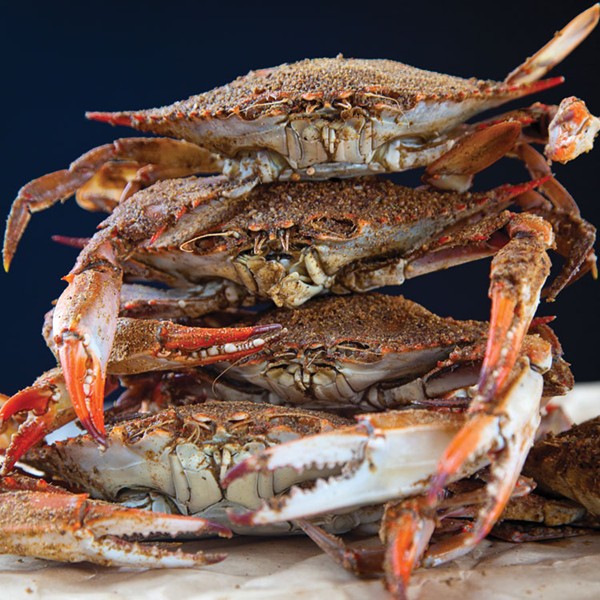 Steamed blue crabs
