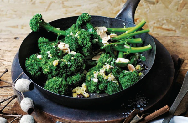Steamed broccolini, preserved lemon, almond