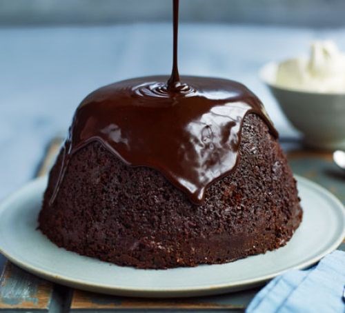 Steamed chocolate, stout & prune pudding