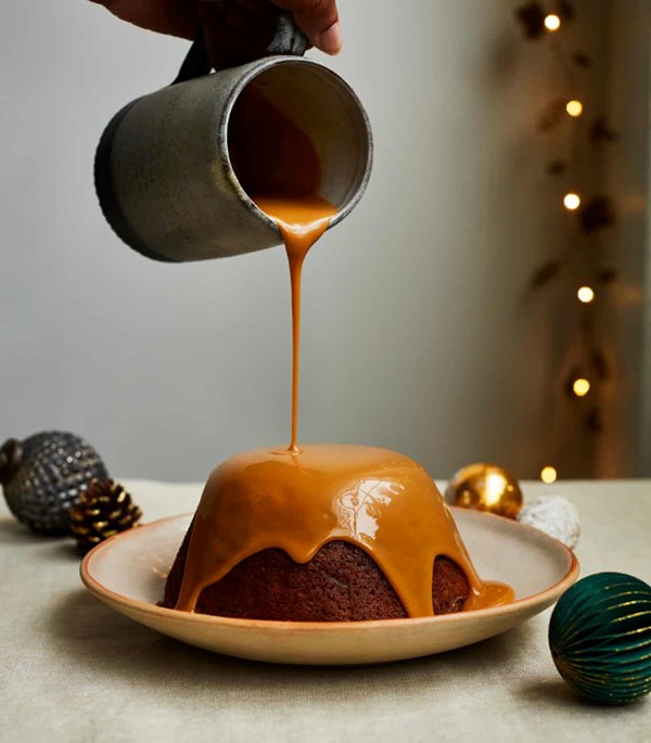 Steamed date pudding with toffee sauce