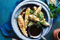 Steamed eggplant with soy and sesame