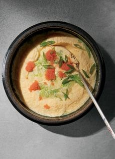 Steamed eggs with salted pollack roe (Al gyeran jjim)