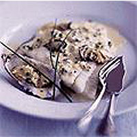 Steamed fillet of brill with oysters