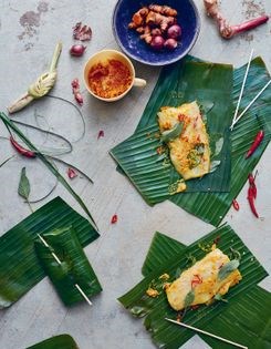 Steamed fish parcels with lemon basil