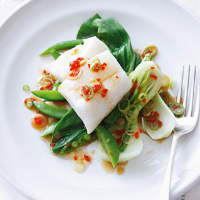 Steamed fish with chilli dressing