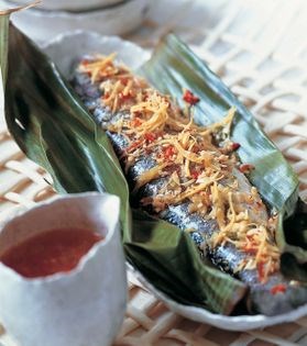Steamed fish with chilli sauce