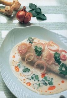 Steamed fish with coconut