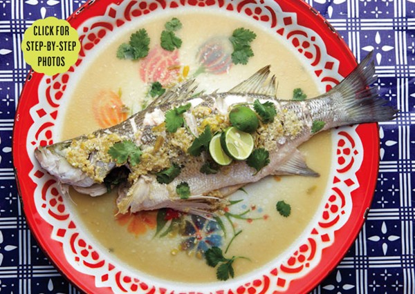 Steamed fish with lime and chile