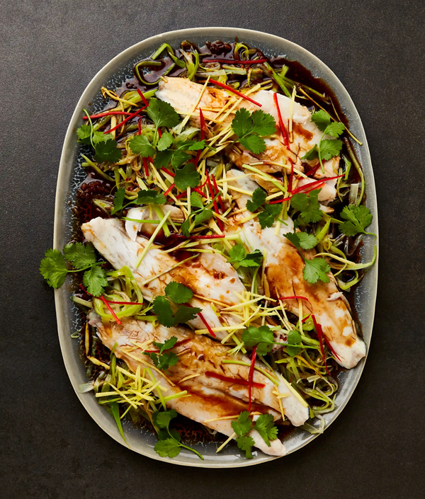 Steamed fish with vinegar and soy